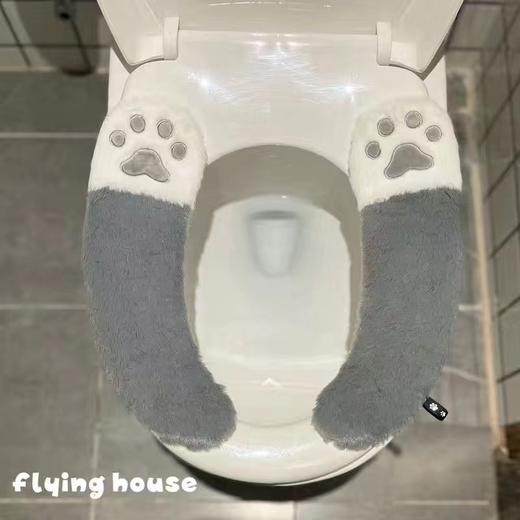 【超可爱！毛绒卡通粘贴式马桶垫】冬季高级羊羔绒又可爱马桶坐垫，亲肤绒面优选面料亲肤舒适，防水坐便器垫圈套家用QQ 商品图10