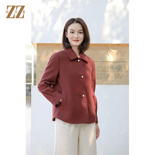 佐尔美冬季新款 经典气质绵羊毛呢大衣外套女E34ZD29 商品图3