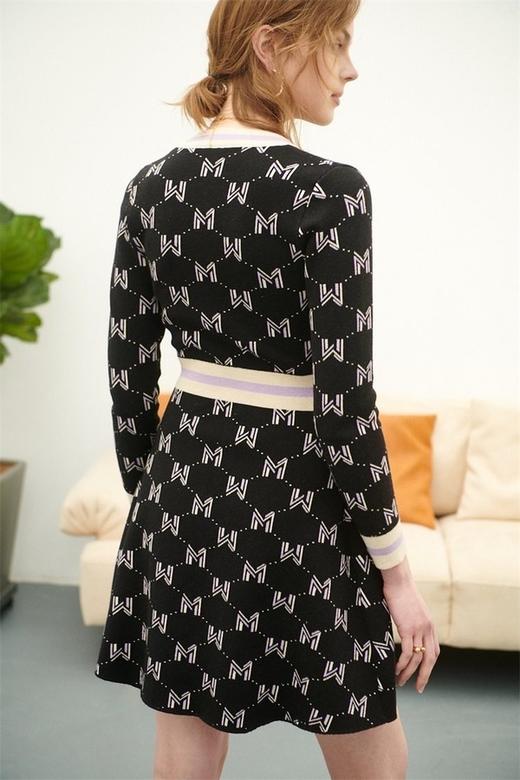 Le Malene 法式收腰显瘦撞色针织连衣裙 15231 商品图2