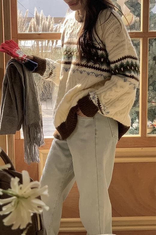 LNNNS 复古氛围感撞色针织上衣 19591 商品图2