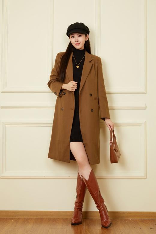ESTELLICA 经典时髦大地色系长款西装外套 19546 商品图1