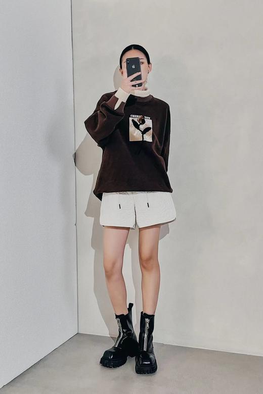 WHO KNOWS 假两件立体花朵装饰加绒卫衣 19553 商品图1