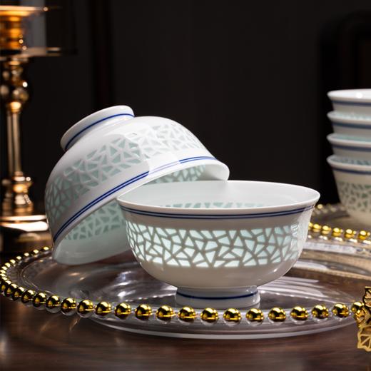 人气餐具 | 富玉陶瓷 青花玲珑晴日饭碗 商品图2