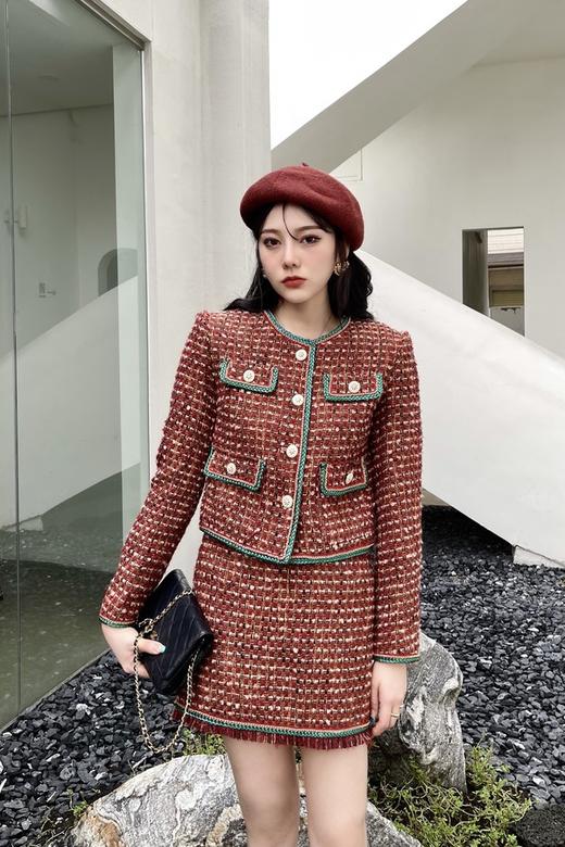 amadella 红色小香风格纹套装 15263 商品图0