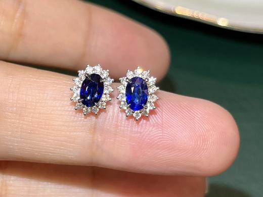 0.93ct蓝宝石耳钉 商品图2