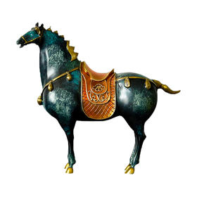招财铜马摆件创意纯铜唐马家居客厅办公室开业礼品装饰品纯铜热着色 唐马 32*11*30 书房 办公室 居家摆件 玄关
