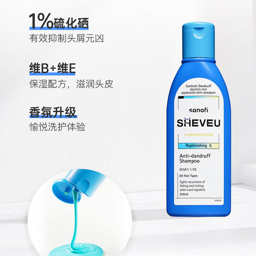 【跨境】赛逸Sheveu去屑滋养蓝瓶洗发水200ml/瓶 商品图1