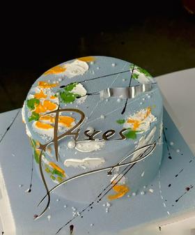 【生日蛋糕】双鱼座-雾霾蓝（喷砂款）