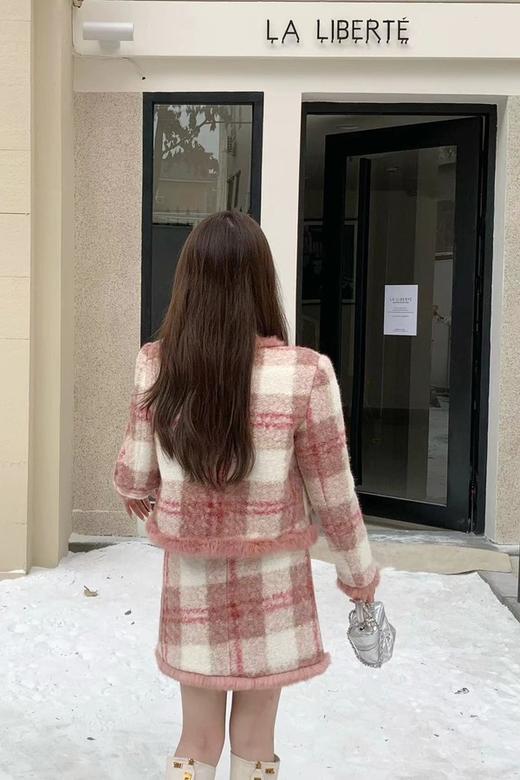 ELLA JADE 小香风格纹夹棉外套半裙套装 19574 商品图5