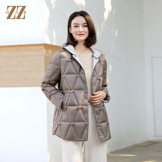 佐尔美冬季新款 中长款90绒减龄高级感羽绒服女E34YY42 商品图0