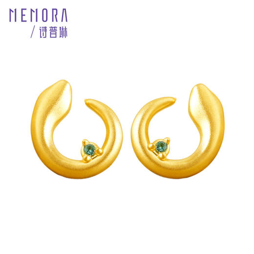 【积分抵值】黄色18k金灵蛇耳饰 灵蛇献瑞系列生肖蛇简约耳环女士礼物MEMORA诗普琳KEE01801（线上专供） 商品图4