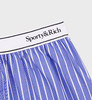 Sporty & Rich - Serif Logo Boxer Short - Blue/White Stripe - 女装 - 短裤 - 蓝色/白色条纹 商品缩略图2