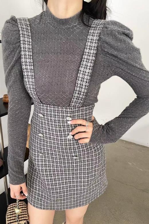 amadella 灰色假两件拼接格纹连衣裙 15259 商品图3