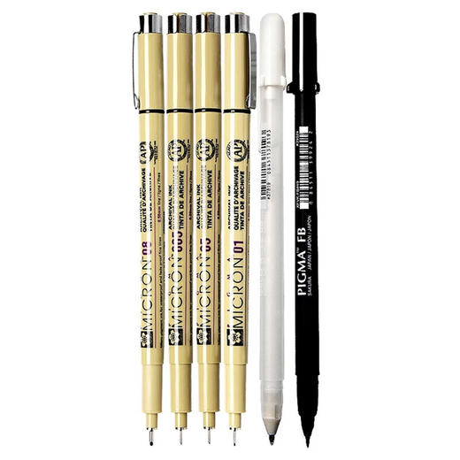 樱花(SAKURA)针管笔勾线笔 6支漫画套装 黑色签字笔日本进口绘图水笔 学生儿童美术绘画描边手绘设计_MW 商品图8