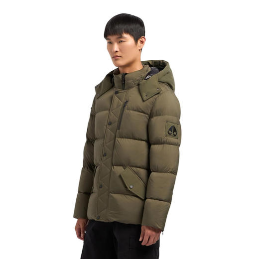 MOOSE KNUCKLES 男士金属驼鹿指节徽标绗缝可拆卸风帽羽绒服 绿色 M34MJ196 1454 商品图0
