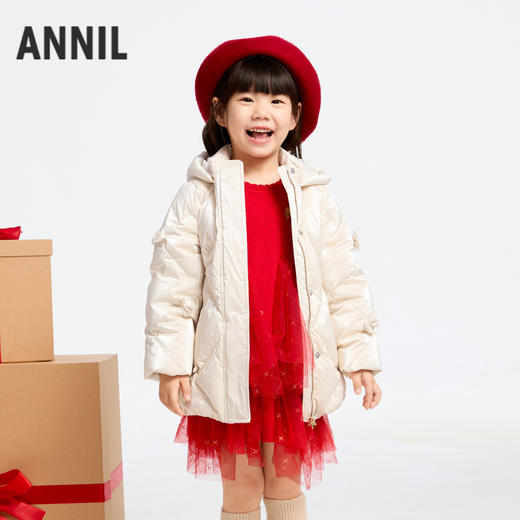 【御寒-5~5℃】女童萌趣羽绒外套中长款外套冬季新款安奈儿童装实体店同款XG445760 商品图0