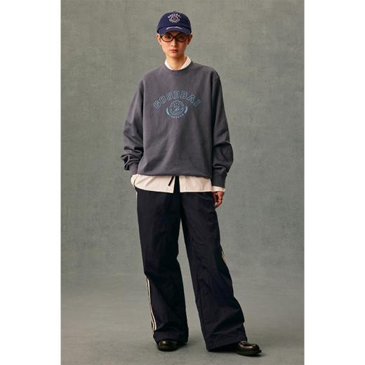 GOODBAI athletic学院logo印花圆领套头宽松卫衣 商品图0