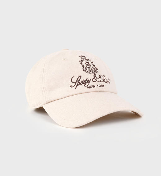 Sporty & Rich - Vendome Wool Hat - Cream/Chocolate - 女装 - 帽子 - 奶油色/巧克力 商品图1