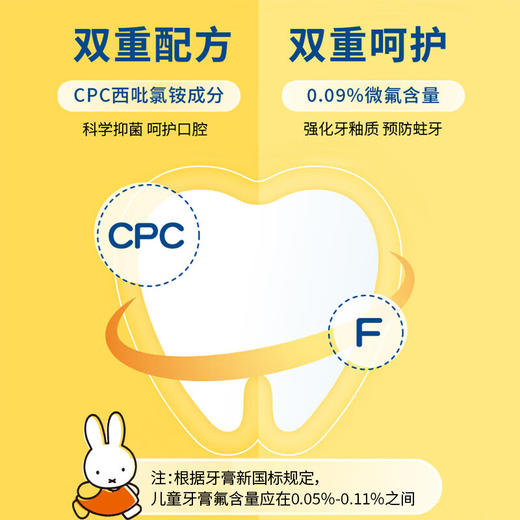 G·U·M康齿家日本进口儿童牙膏换牙期含氟预防防蛀牙膏 米菲儿童牙膏70g两支装_MW 商品图2