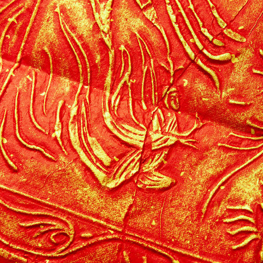 南北朝飞天砖拓红纸金拓 商品图2