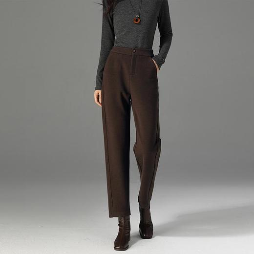 【高货xg】全新升级【铂金会员165/天猫219/差价54】(14954) 洛诗琳九分羊毛裤女2024冬季新款休闲百搭时髦宽腿镰刀裤 商品图2