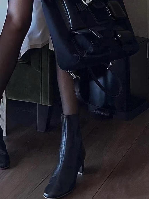 115-6 宋茜同款 bf经典sofia踝靴 内外底全皮 鲶鱼头粗跟 侧拉链短靴 准码很准 无标已贴底 商品图9