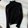 官网890！卡戴珊同款微卷半高领罗纹针织羊毛混纺打底衫女 单穿修身长袖上衣可外穿 商品缩略图8