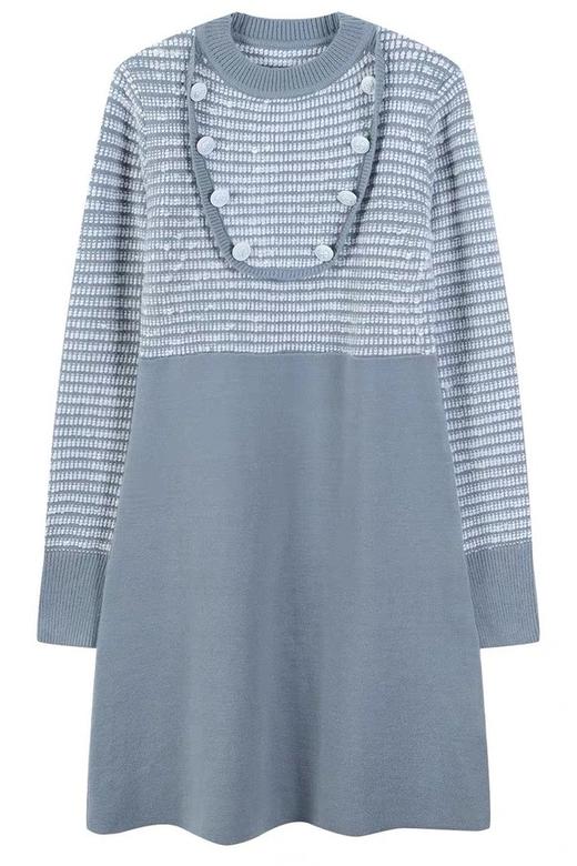 amadella 条纹拼接花边针织连衣裙 15233 商品图3