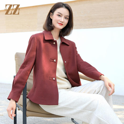 佐尔美冬季新款 经典气质绵羊毛呢大衣外套女E34ZD29 商品图0