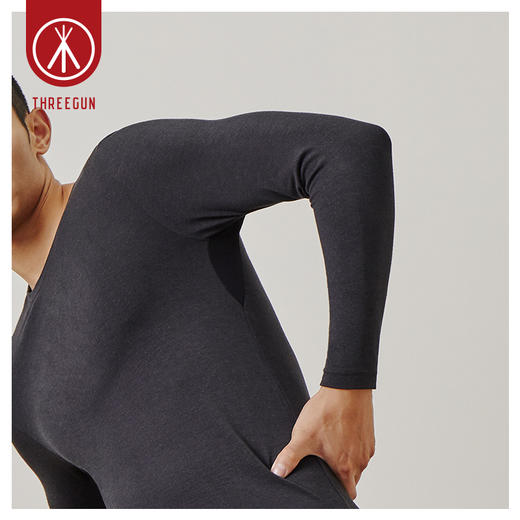 Threegun三枪 圆领男士长袖上衣打底衫-23627A911 商品图6