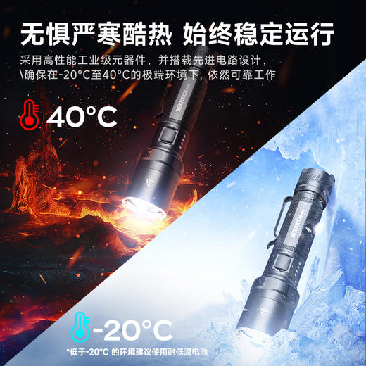 纳丽德 【新品】P91战术勤务双开关5000流明极亮直充强光手电温 商品图4