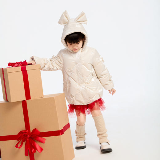 【御寒-5~5℃】女童萌趣羽绒外套中长款外套冬季新款安奈儿童装实体店同款XG445760 商品图3