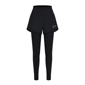 多威弹力压缩裤子女吸湿快干透气假两件九分裤3542454