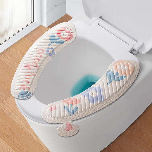 【4对只要19.9！高品质EVA卡通防水马桶垫】家家户户的刚需用品，可爱马桶垫一擦即净，坐垫粘贴式四季通用坐便垫卡通马桶套防水马桶贴QQ 商品图5