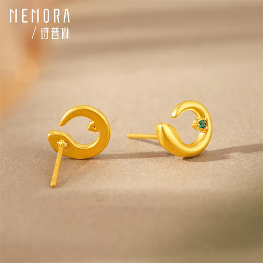【积分抵值】黄色18k金灵蛇耳饰 灵蛇献瑞系列生肖蛇简约耳环女士礼物MEMORA诗普琳KEE01801（线上专供） 商品图3