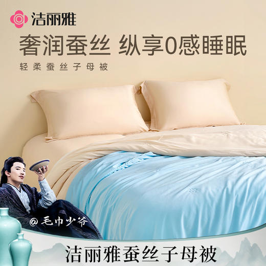 【国色雅韵】洁丽雅蚕丝子母被干爽舒适环保吸湿透气家用 商品图0