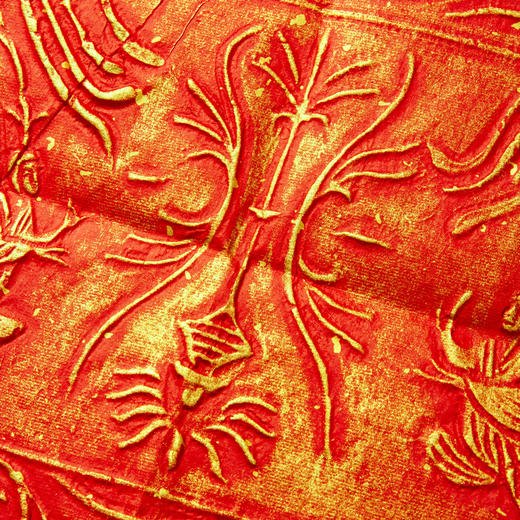 南北朝飞天砖拓红纸金拓 商品图3