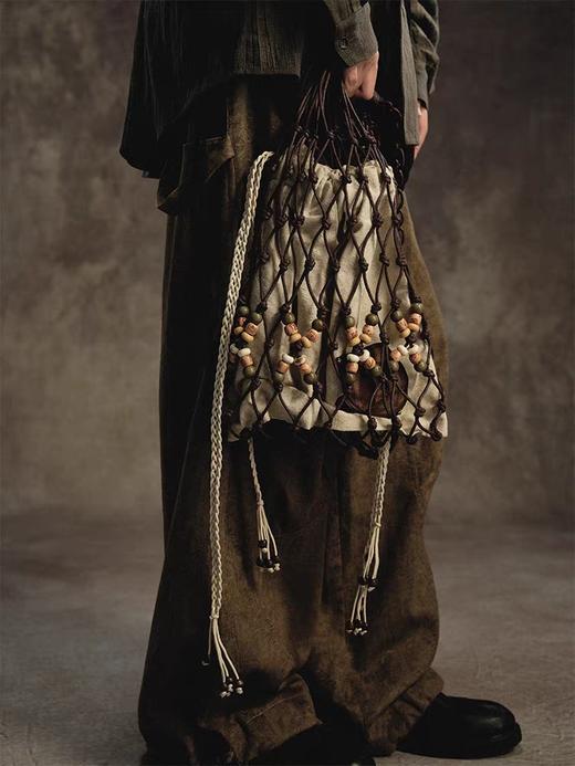 共和GongheRepub/GH24016/「枝桠」油蜡棉结绳新中式编织斜挎包 商品图1