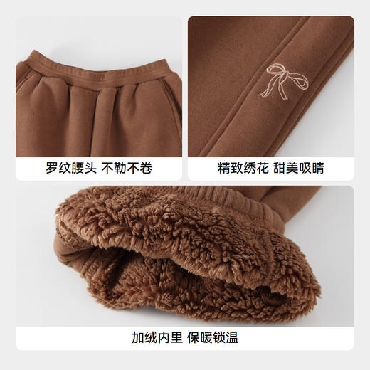 【实体店同款】女童复合绒暖夹裤厚裤子冬季新款安奈儿童装AG446825 商品图4