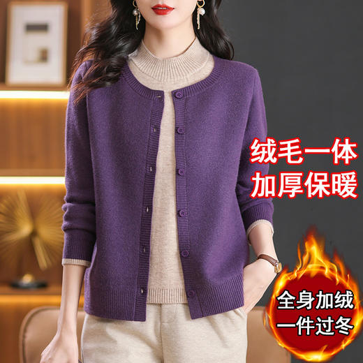 CC-103-26692半高领假两件加绒毛衣女2024新款秋冬时尚针织上衣内搭保暖打底衫 商品图1