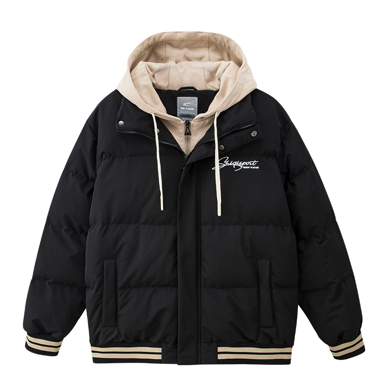 【假两件保暖松紧带】赛琪男士连帽保暖冬季厚棉衣244775