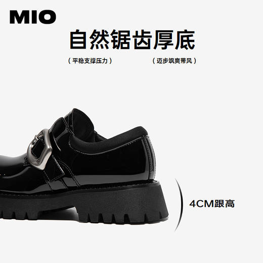 MIO米奥乐福鞋春季新品金属饰扣学院风厚底增高通勤百搭单鞋M251514454 商品图4