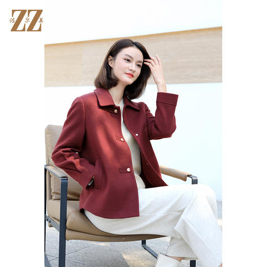 佐尔美冬季新款 经典气质绵羊毛呢大衣外套女E34ZD29 商品图1