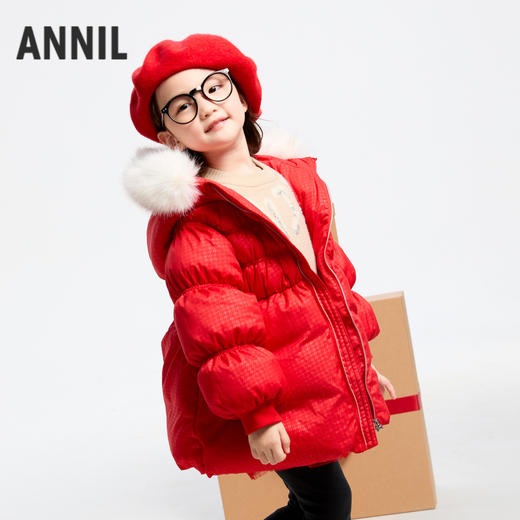 【极寒-15~-5℃】女童收腰羽绒外套虫长款外套冬季新款安奈儿童装实体店同款XG445761 商品图2