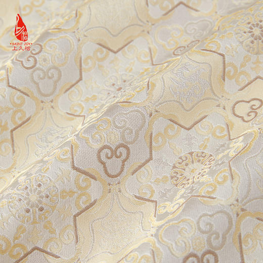 SAINTJOY/上久楷 女式宋锦貂绒丝棉马甲 中式上衣 中国风 复古 如意葫芦龟背龙纹 CY1044207002 商品图10