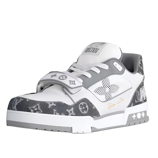 LouIs VUITTO*Trainer 皮革 圆头系带 低帮 板鞋 男款 白黑色（HC） 商品图2