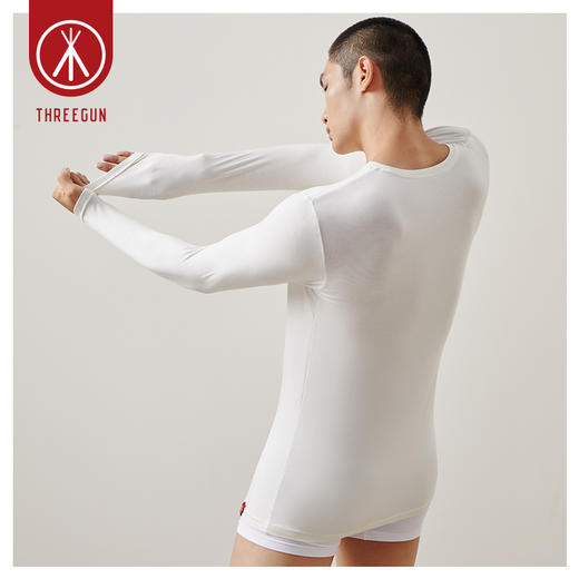 Threegun三枪 圆领男士长袖上衣打底衫-23627A911 商品图7