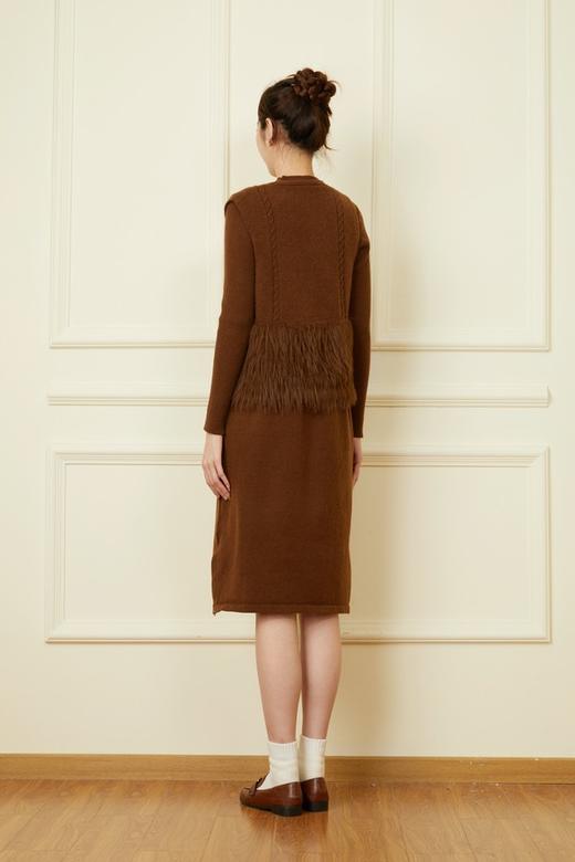 ELLA JADE 气质毛绒马甲连衣裙针织套装 19511 商品图5