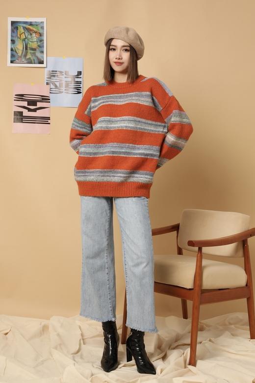 LNNNS 色织条纹宽松针织上衣 15228 商品图1