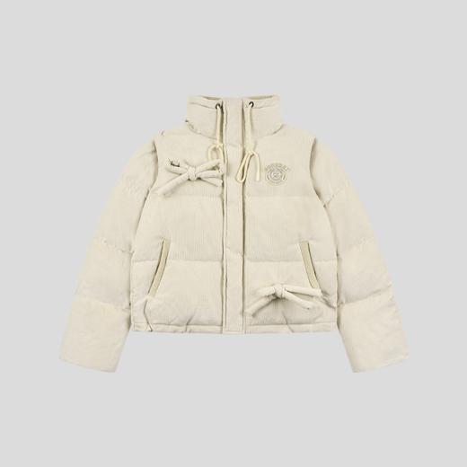 GOODBAI athletic学院logo贴布绣蝴蝶结高领两穿羽绒服外套 商品图2